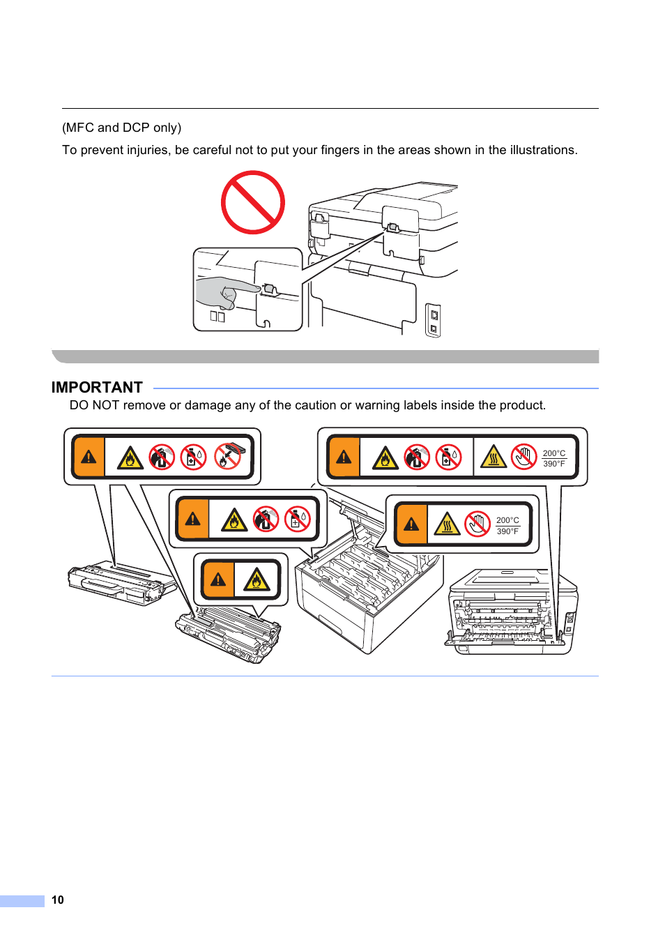 Important | Brother MFC-9130CW User Manual | Page 10 / 21