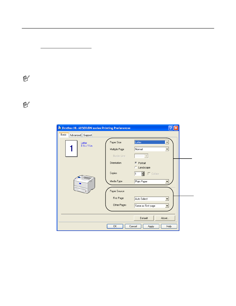 For windows, Features in the pcl printer driver, Features in the pcl printer driver -2 | Brother HL-6050DN User Manual | Page 52 / 179