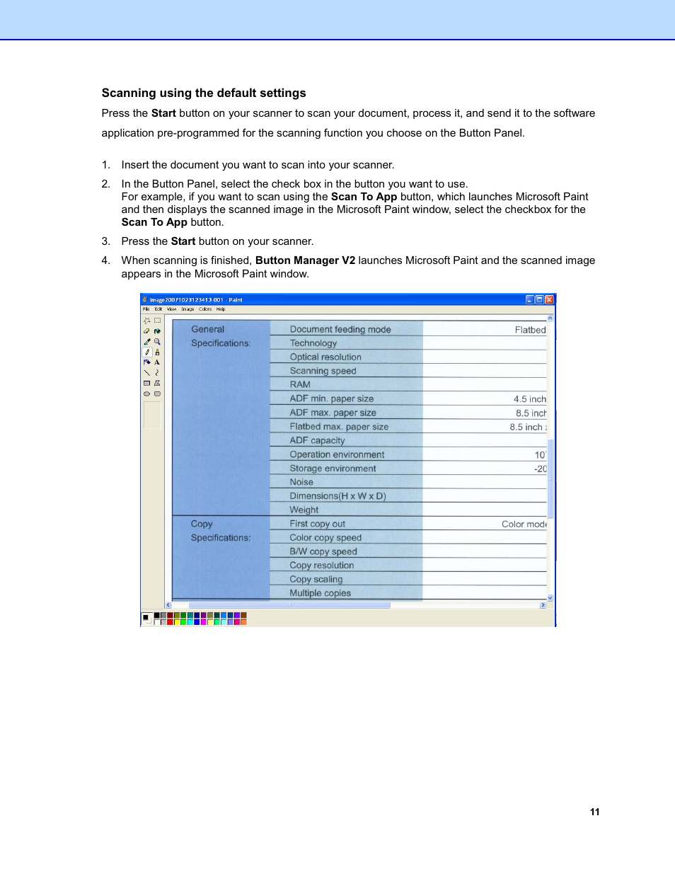 Scanning using the default settings | Brother DS-920DW User Manual | Page 14 / 51