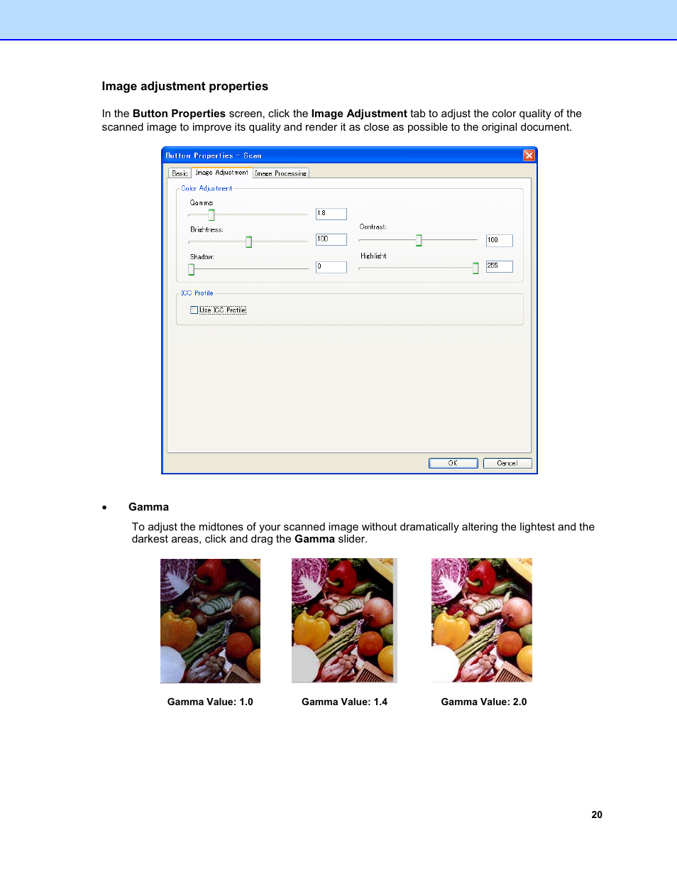 Image adjustment properties, Ee image adjustment properties | Brother DS-920DW User Manual | Page 23 / 51