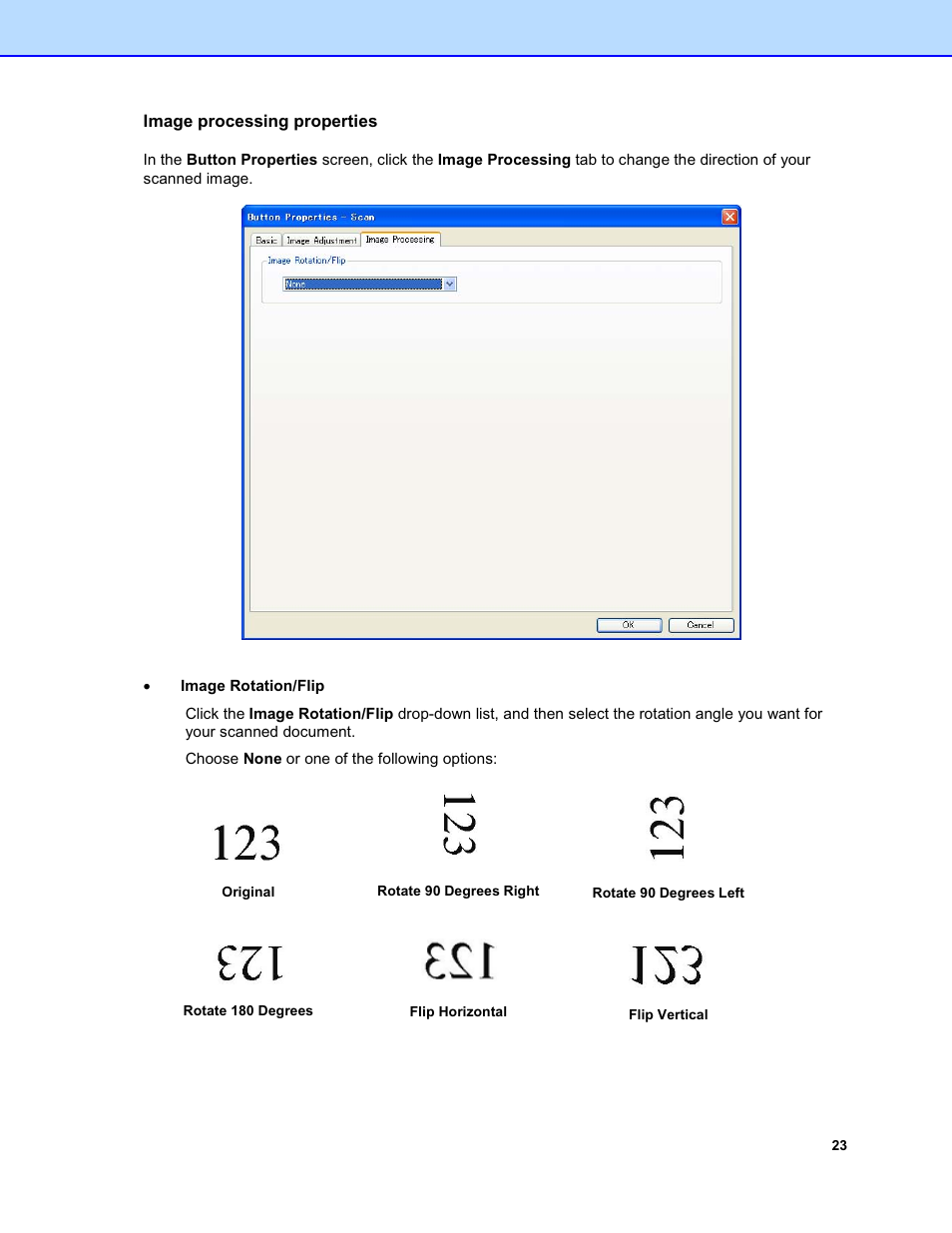 Image processing properties | Brother DS-920DW User Manual | Page 26 / 51