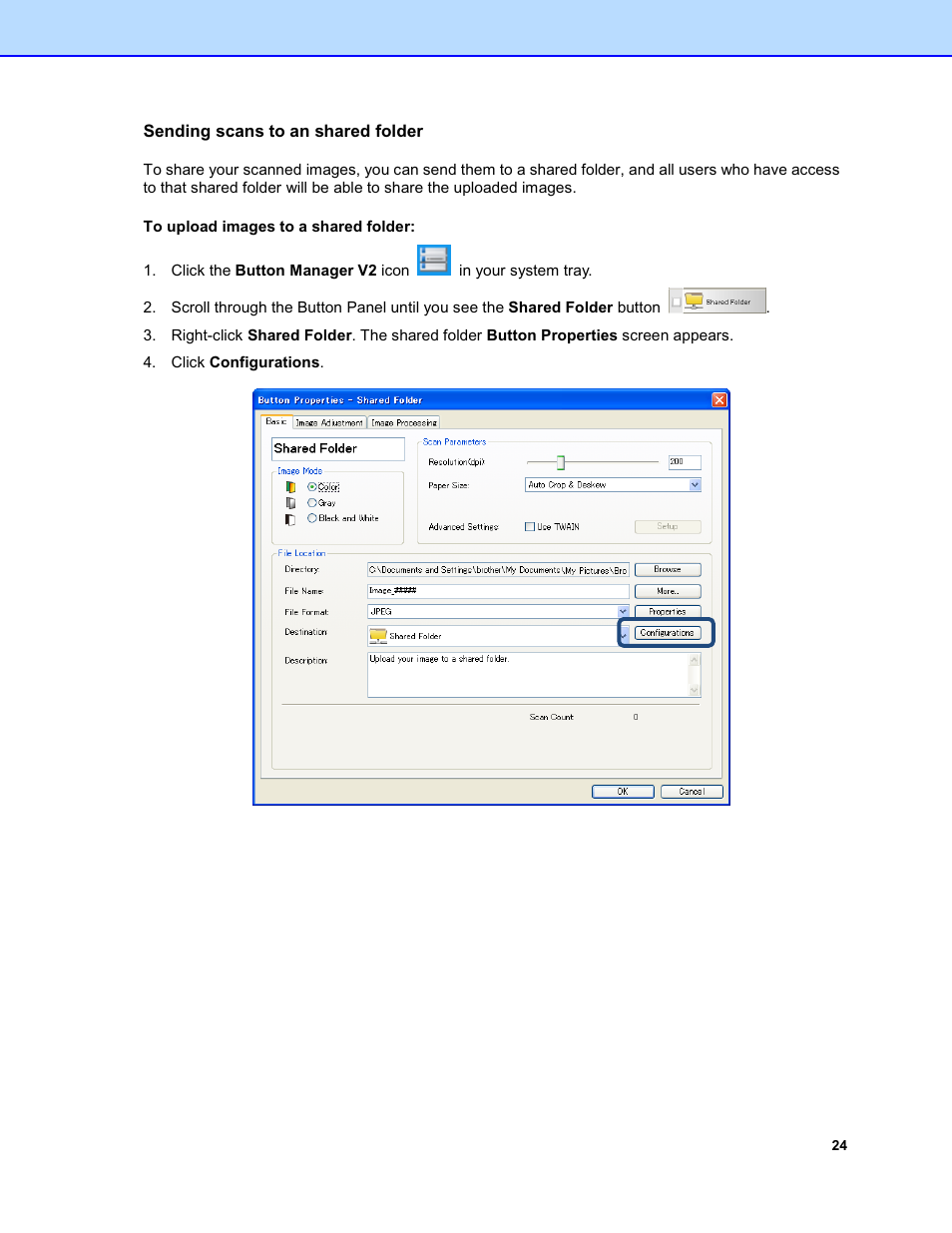 Sending scans to an shared folder | Brother DS-920DW User Manual | Page 27 / 51