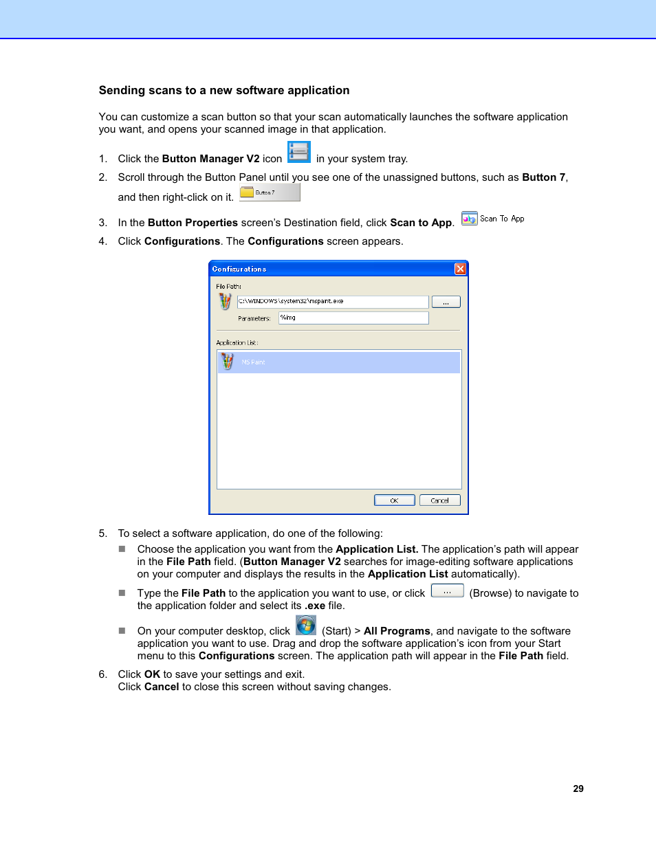 Sending scans to a new software application | Brother DS-920DW User Manual | Page 32 / 51