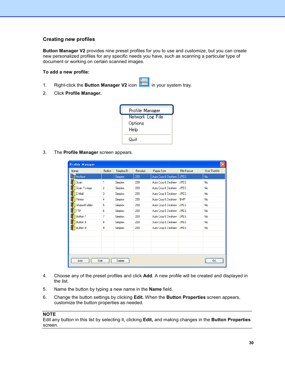 Creating new profiles | Brother DS-920DW User Manual | Page 33 / 51