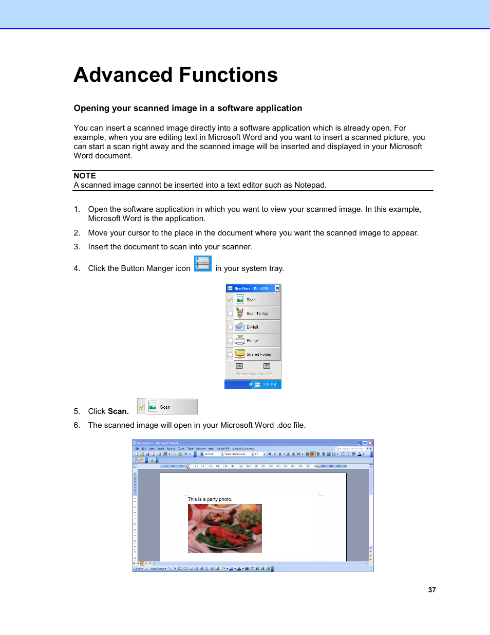 Advanced functions | Brother DS-920DW User Manual | Page 40 / 51