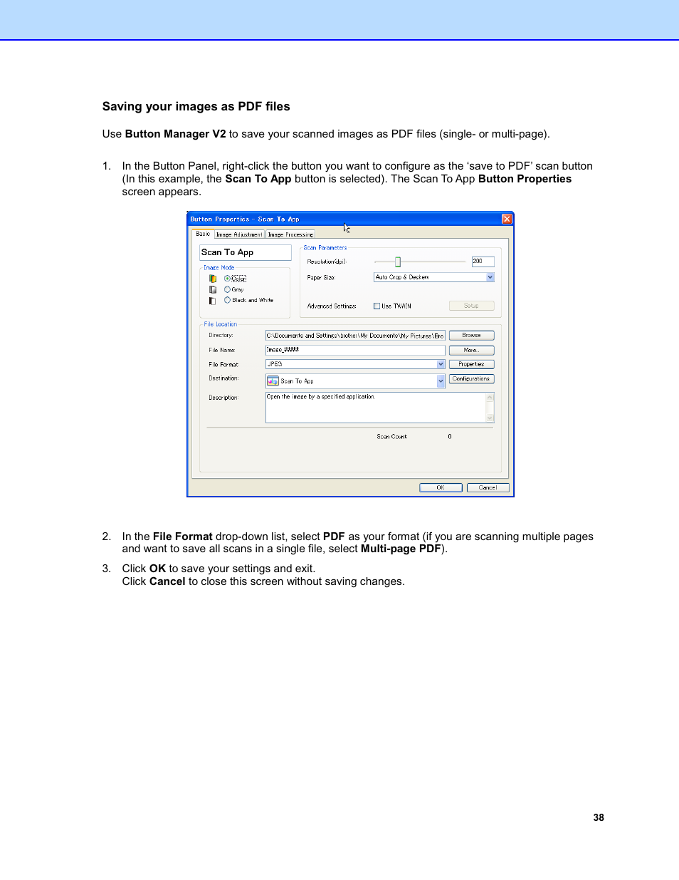 Saving your images as pdf files | Brother DS-920DW User Manual | Page 41 / 51