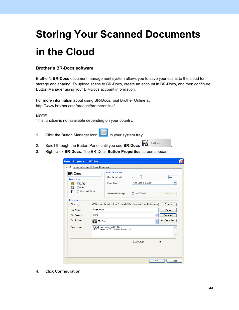 Storing your scanned documents in the cloud, Brother’s br-docs software | Brother DS-920DW User Manual | Page 46 / 51