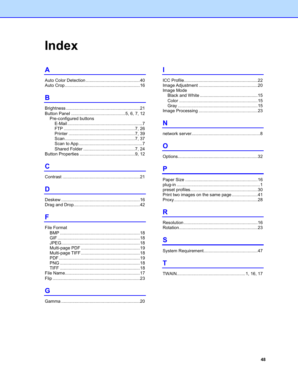 Index | Brother DS-920DW User Manual | Page 51 / 51