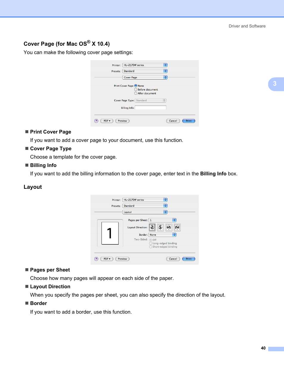Layout | Brother HL-2170W User Manual | Page 48 / 138