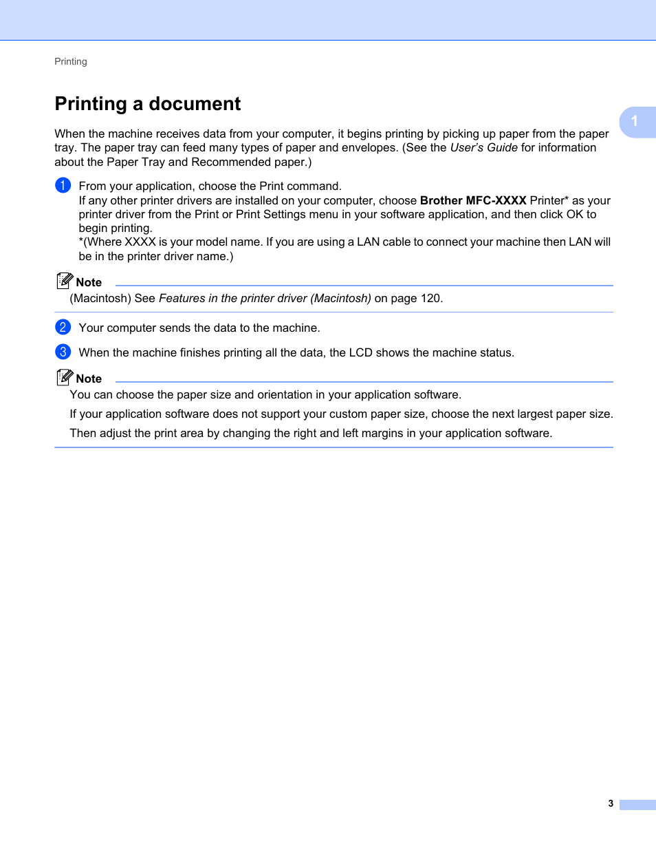 Printing a document | Brother MFC-9120CN User Manual | Page 11 / 215