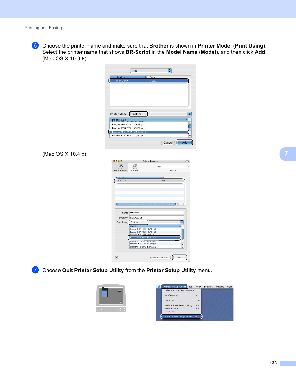 Mac os x 10.4.x) | Brother MFC-9120CN User Manual | Page 141 / 215