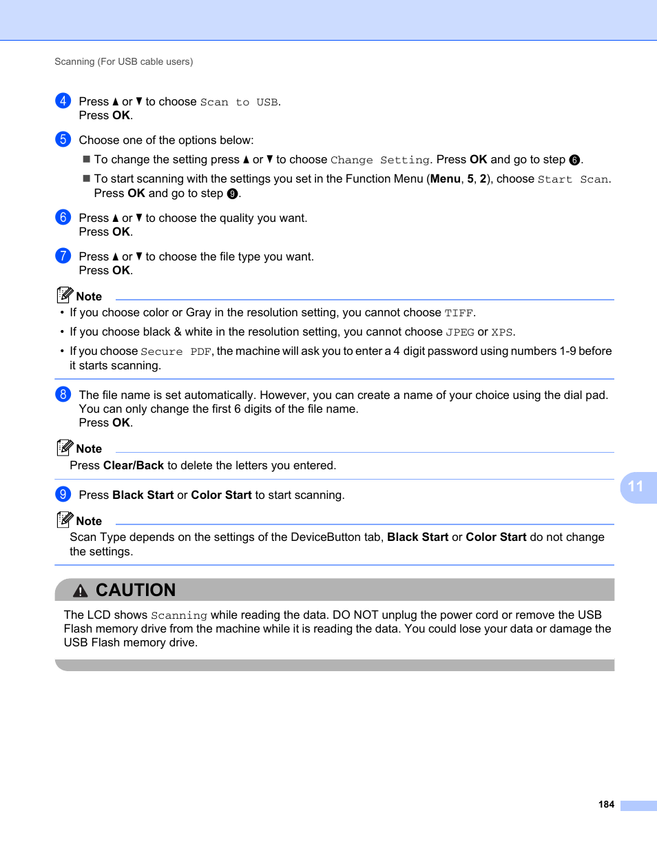 Caution | Brother MFC-9120CN User Manual | Page 192 / 215