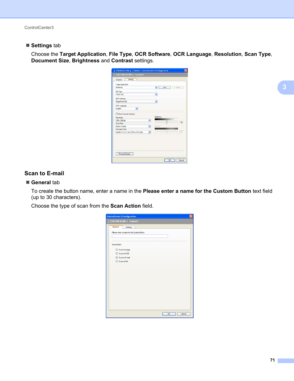 Scan to e-mail | Brother MFC-9120CN User Manual | Page 79 / 215