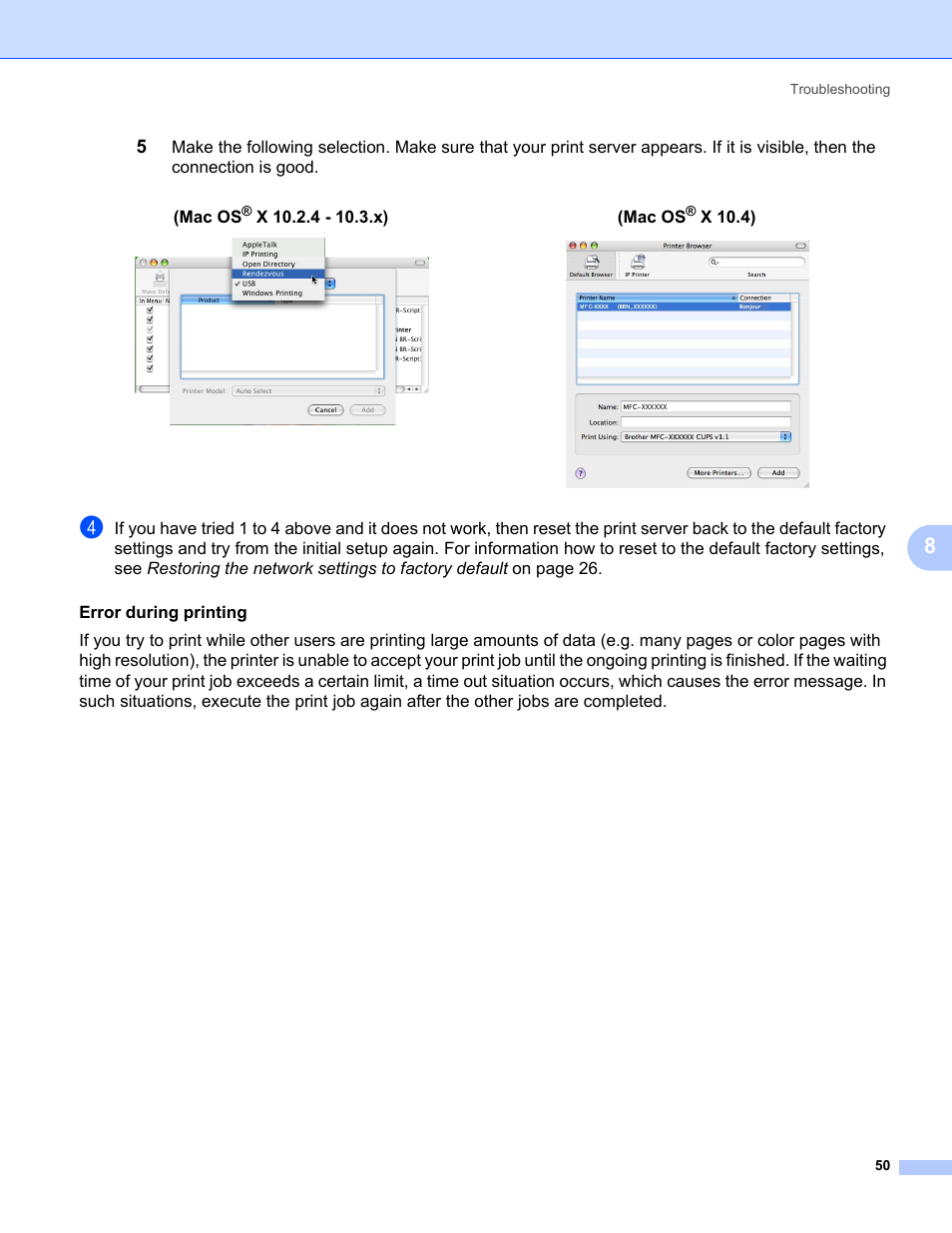 Mac os, X 10.4) | Brother MFC-440CN User Manual | Page 56 / 67