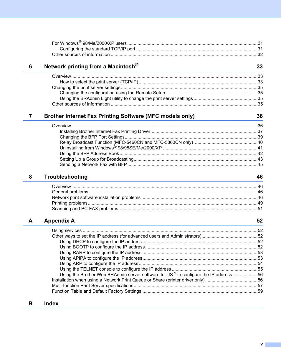 Brother MFC-440CN User Manual | Page 6 / 67