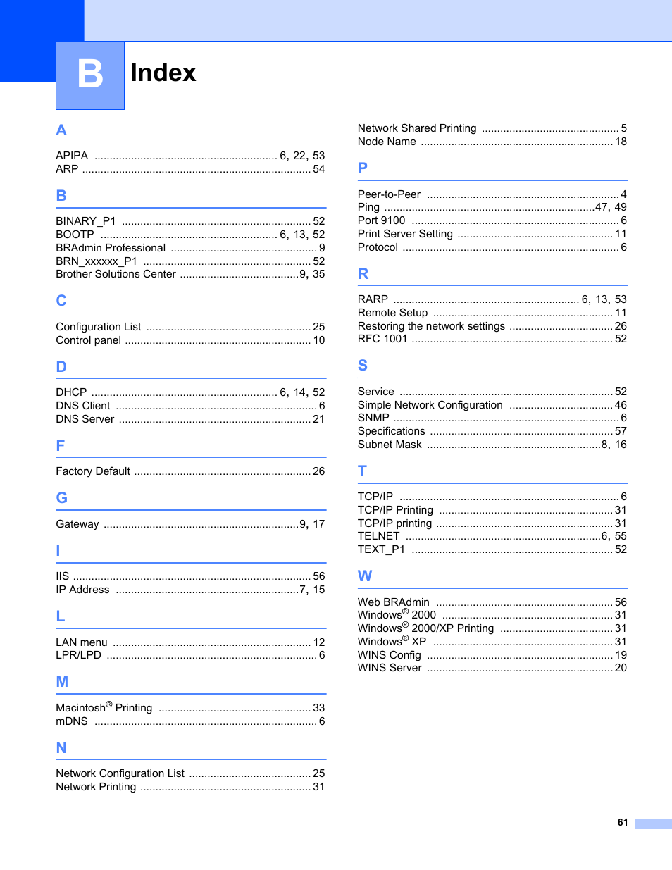 Index | Brother MFC-440CN User Manual | Page 67 / 67