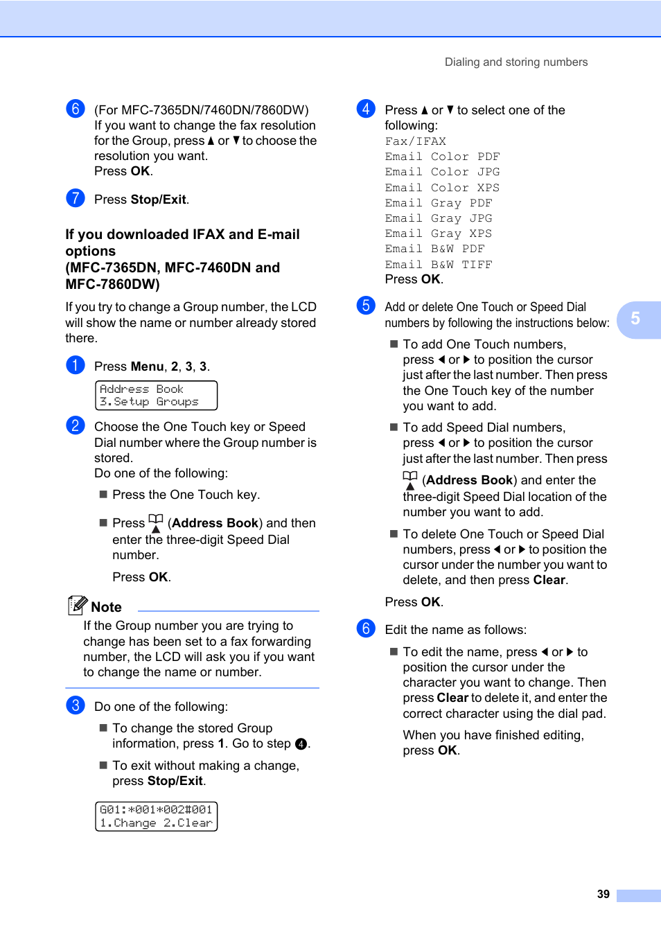 Brother MFC 7460DN User Manual | Page 45 / 76