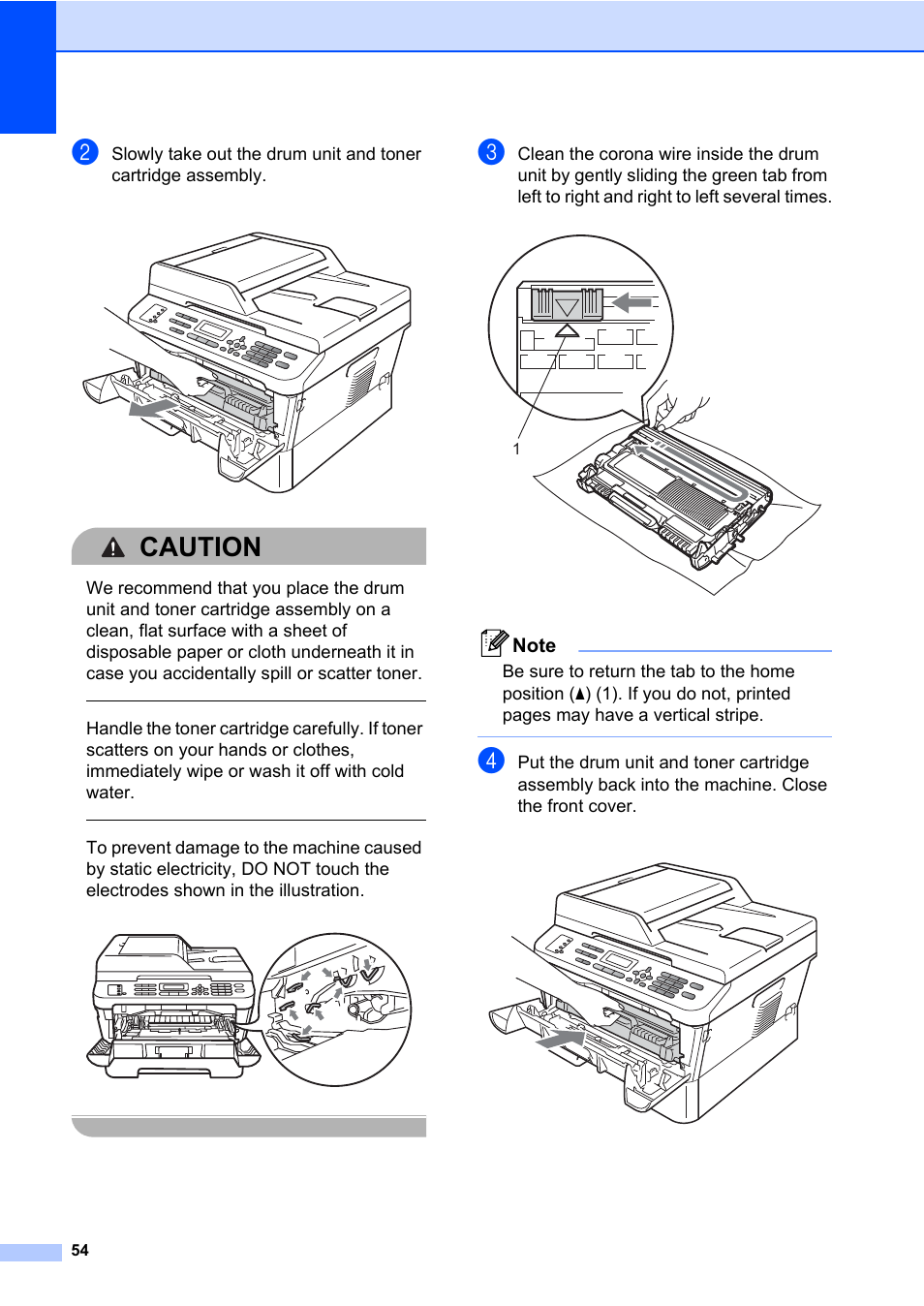 Caution | Brother MFC 7460DN User Manual | Page 60 / 76