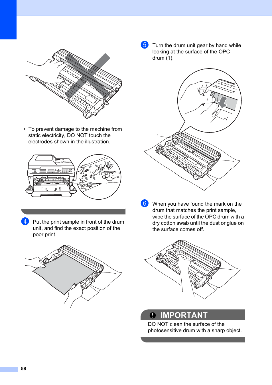 Important | Brother MFC 7460DN User Manual | Page 64 / 76