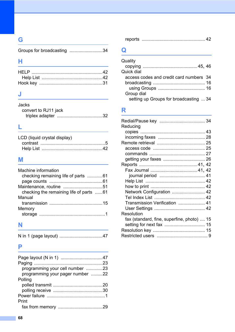 Brother MFC 7460DN User Manual | Page 74 / 76