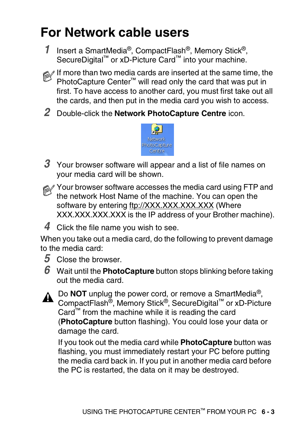 For network cable users, For network cable users -3 | Brother MFC-3240C User Manual | Page 113 / 173