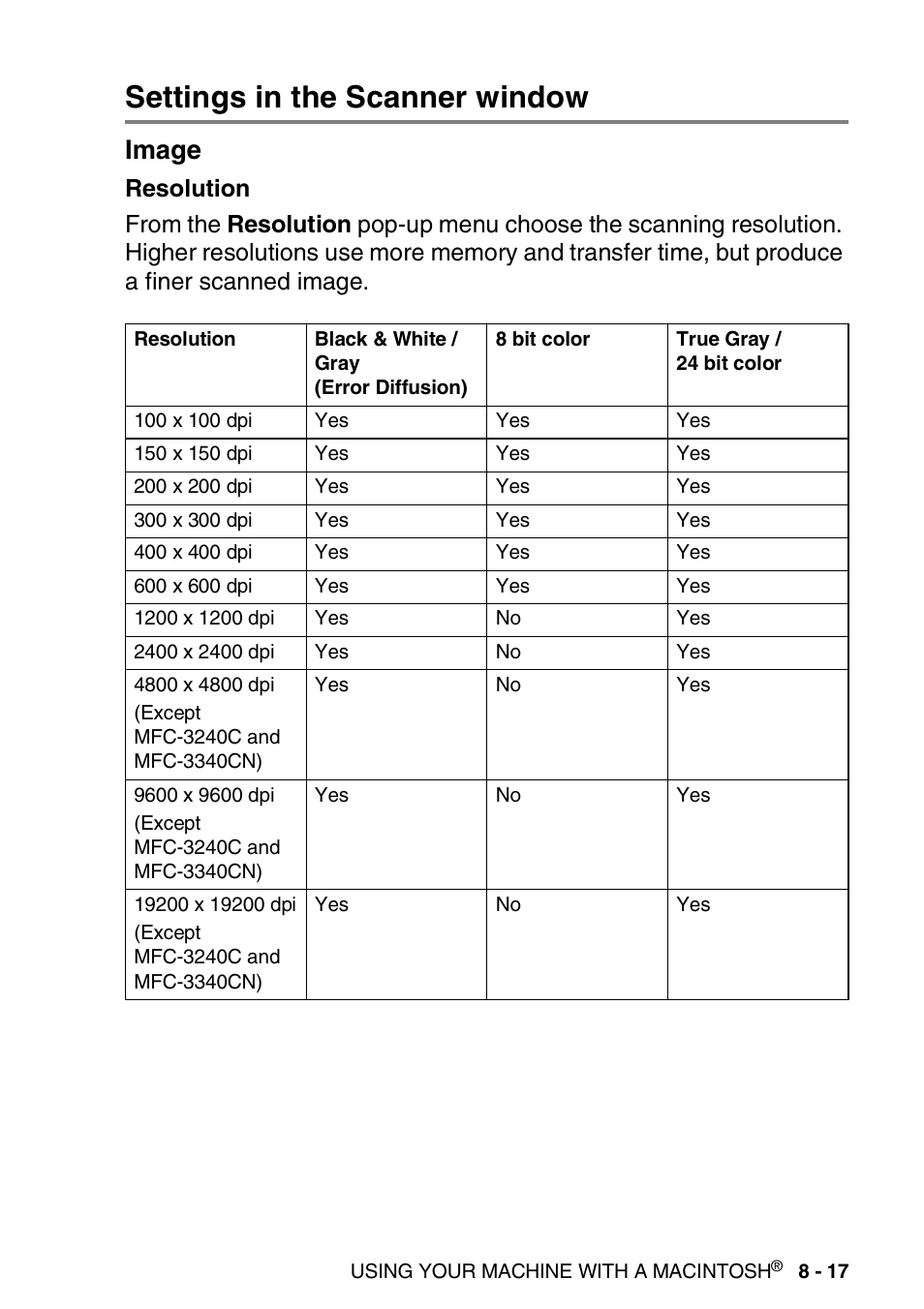 Settings in the scanner window, Image, Settings in the scanner window -17 | Image -17 | Brother MFC-3240C User Manual | Page 139 / 173