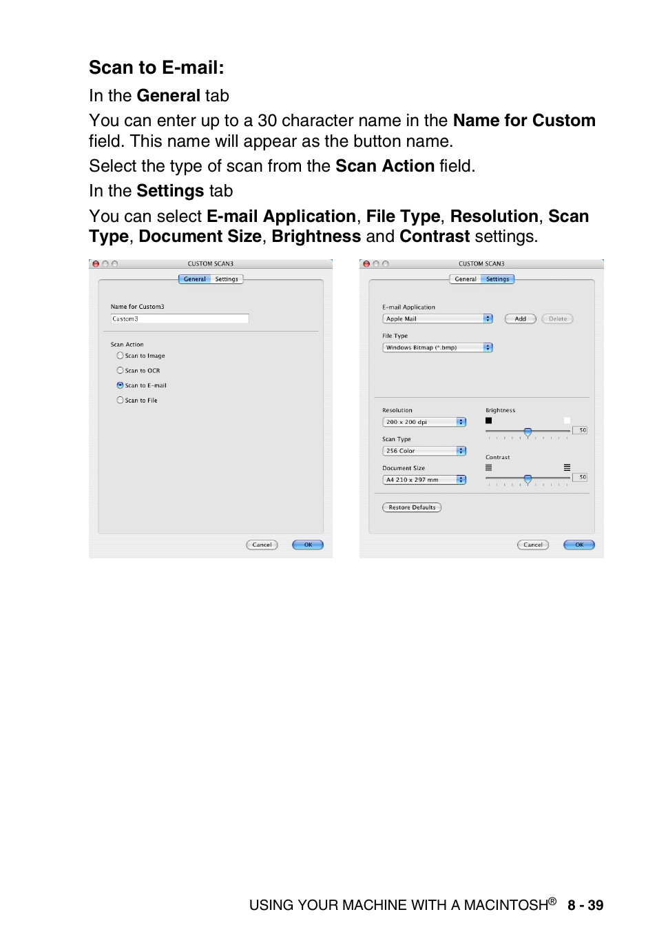 Scan to e-mail, Scan to e-mail: -39 | Brother MFC-3240C User Manual | Page 161 / 173