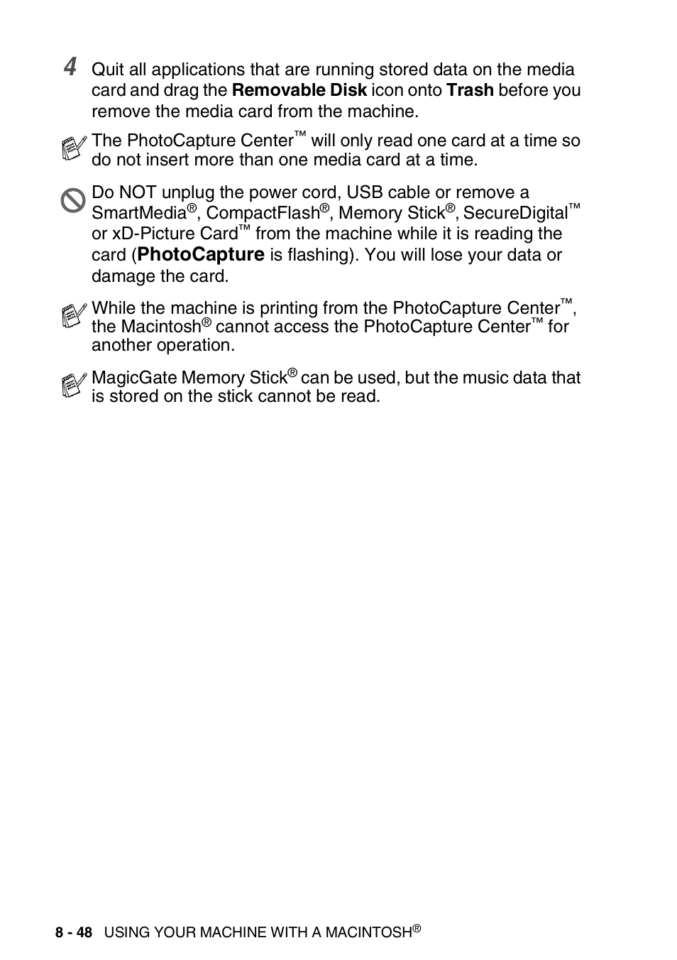 Photocapture | Brother MFC-3240C User Manual | Page 170 / 173