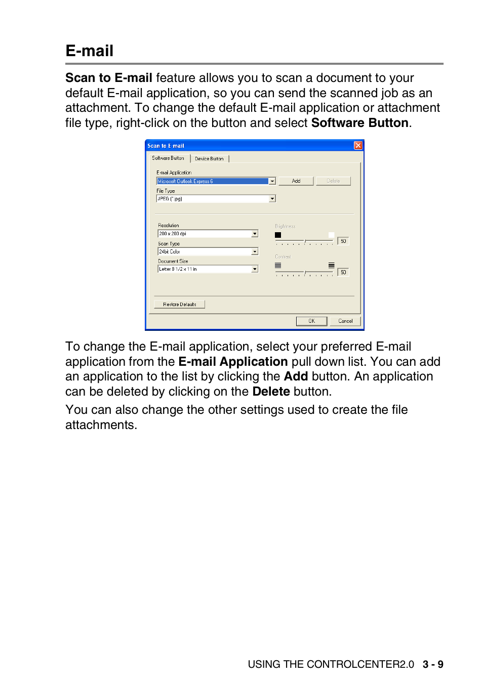 E-mail, E-mail -9 | Brother MFC-3240C User Manual | Page 71 / 173