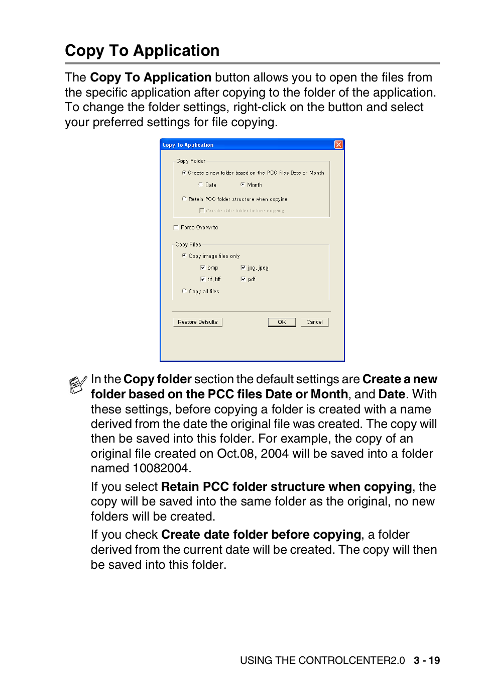 Copy to application, Copy to application -19 | Brother MFC-3240C User Manual | Page 81 / 173