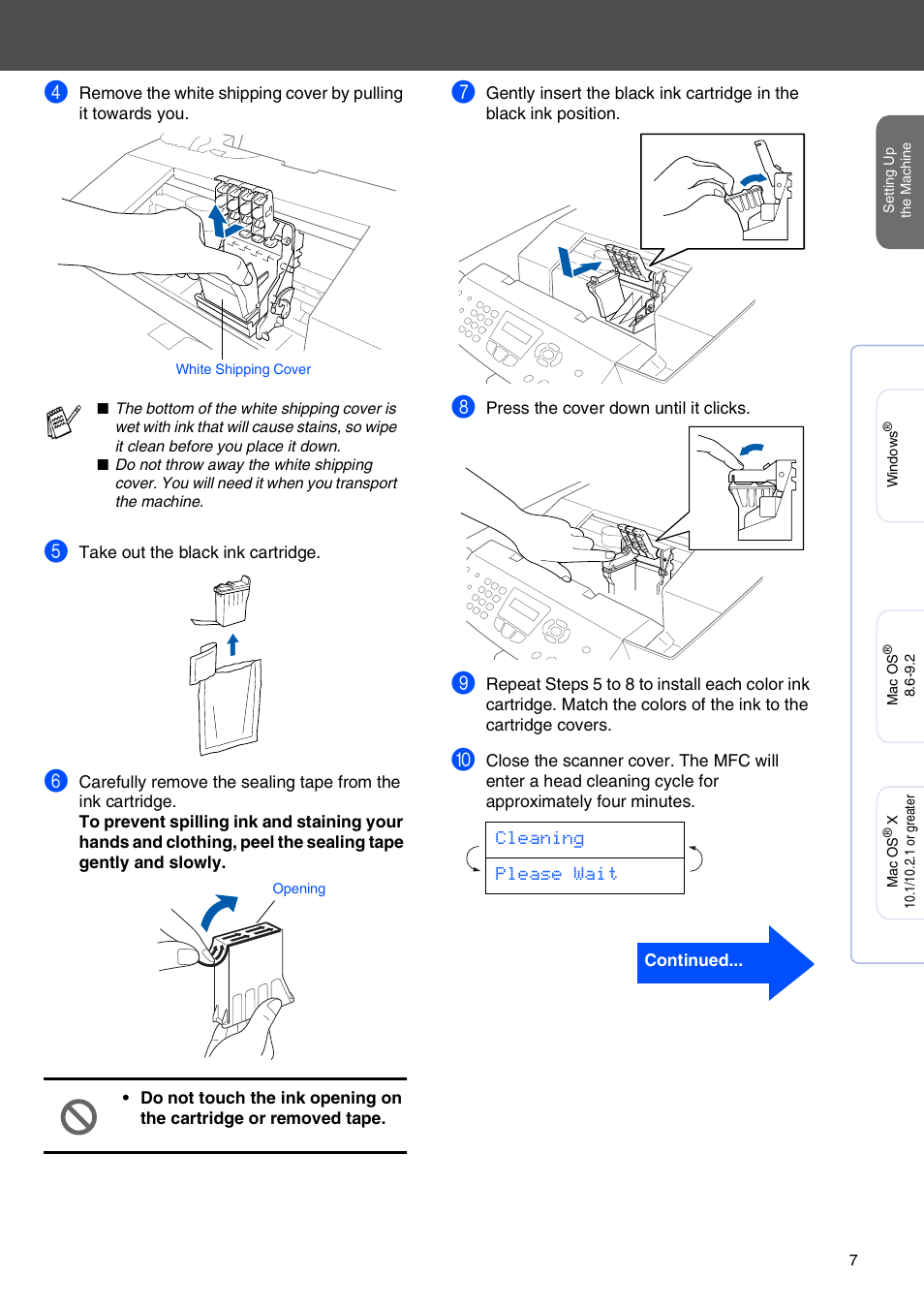 Cleaning please wait | Brother MFC-3420C User Manual | Page 9 / 31