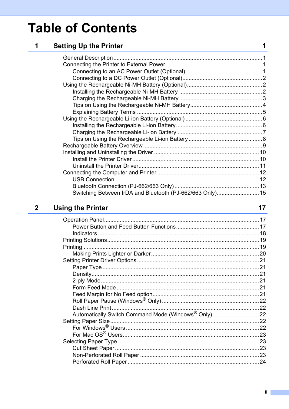 Brother Pocket Jet6 PJ-622 User Manual | Page 3 / 61