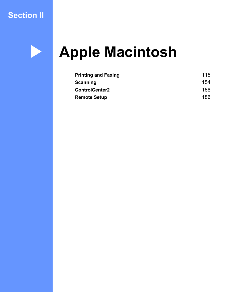 Apple macintosh, Section ii apple macintosh | Brother MFC-9325CW User Manual | Page 122 / 221