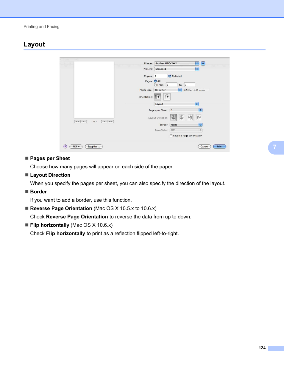 Layout, 7layout | Brother MFC-9325CW User Manual | Page 132 / 221