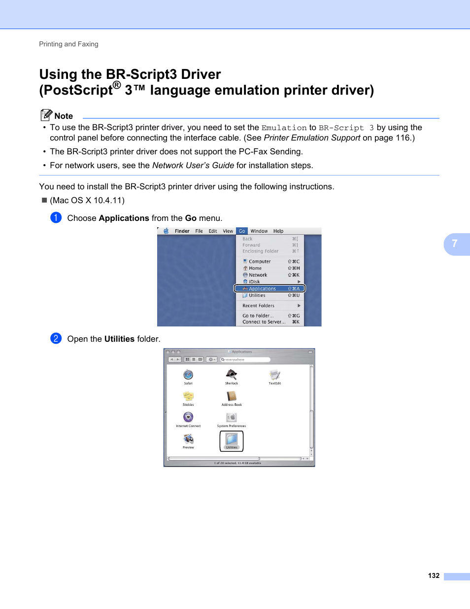 Using the br-script3 driver, Postscript, 3™ language emulation printer driver) | Using the br-script3 driver (postscript | Brother MFC-9325CW User Manual | Page 140 / 221