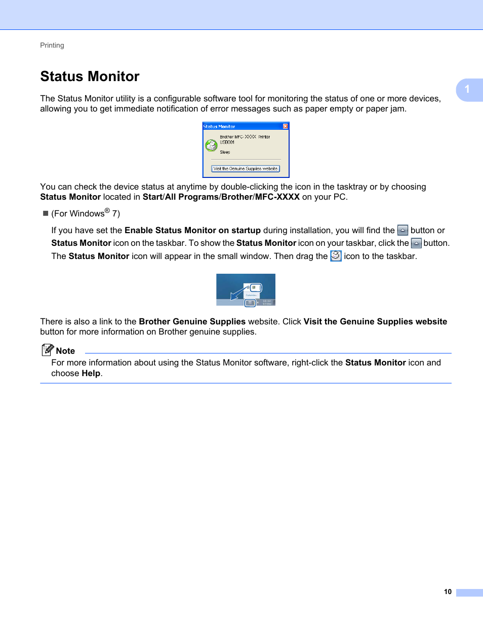 Status monitor | Brother MFC-9325CW User Manual | Page 18 / 221