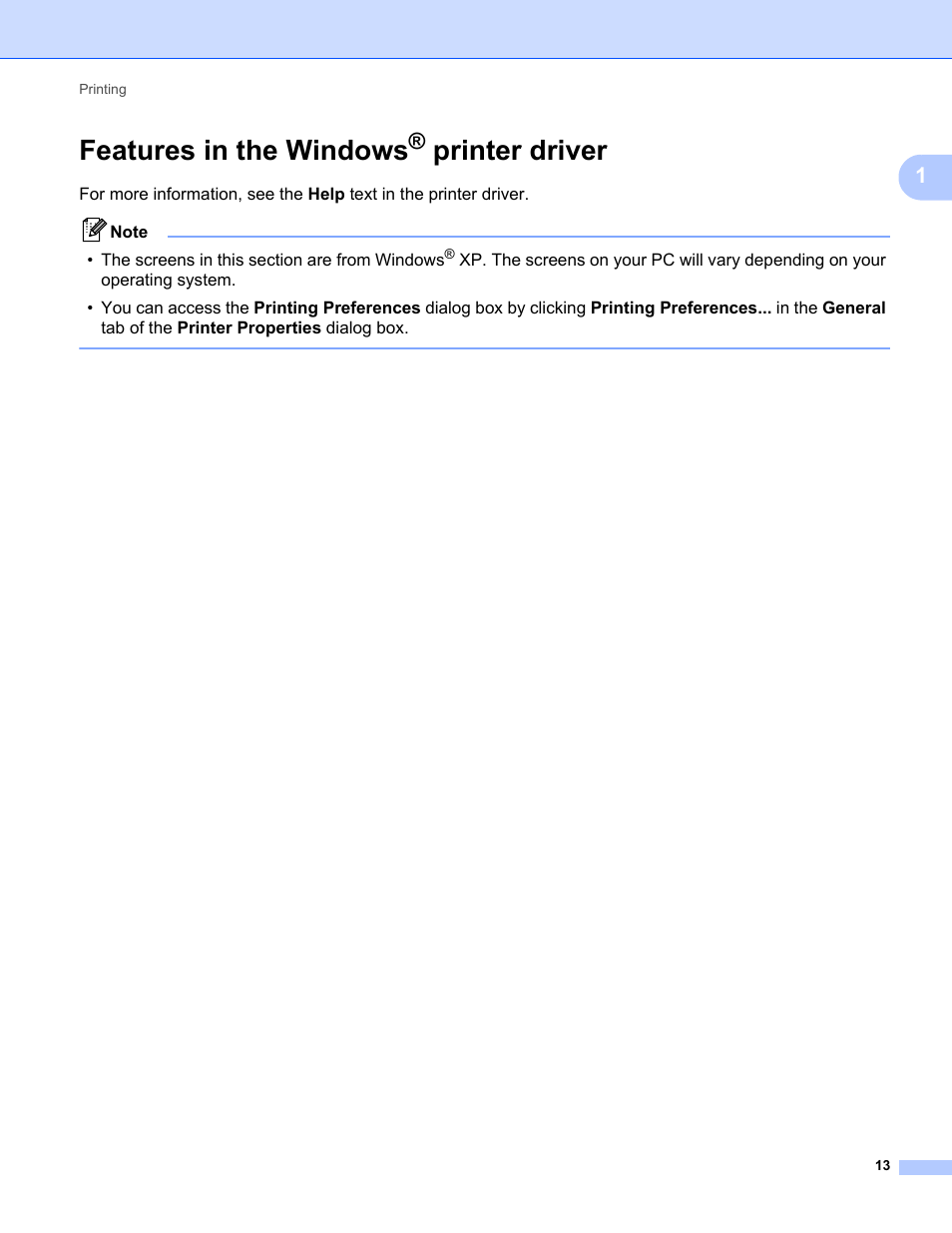 Features in the windows® printer driver, Features in the windows, Printer driver | Brother MFC-9325CW User Manual | Page 21 / 221