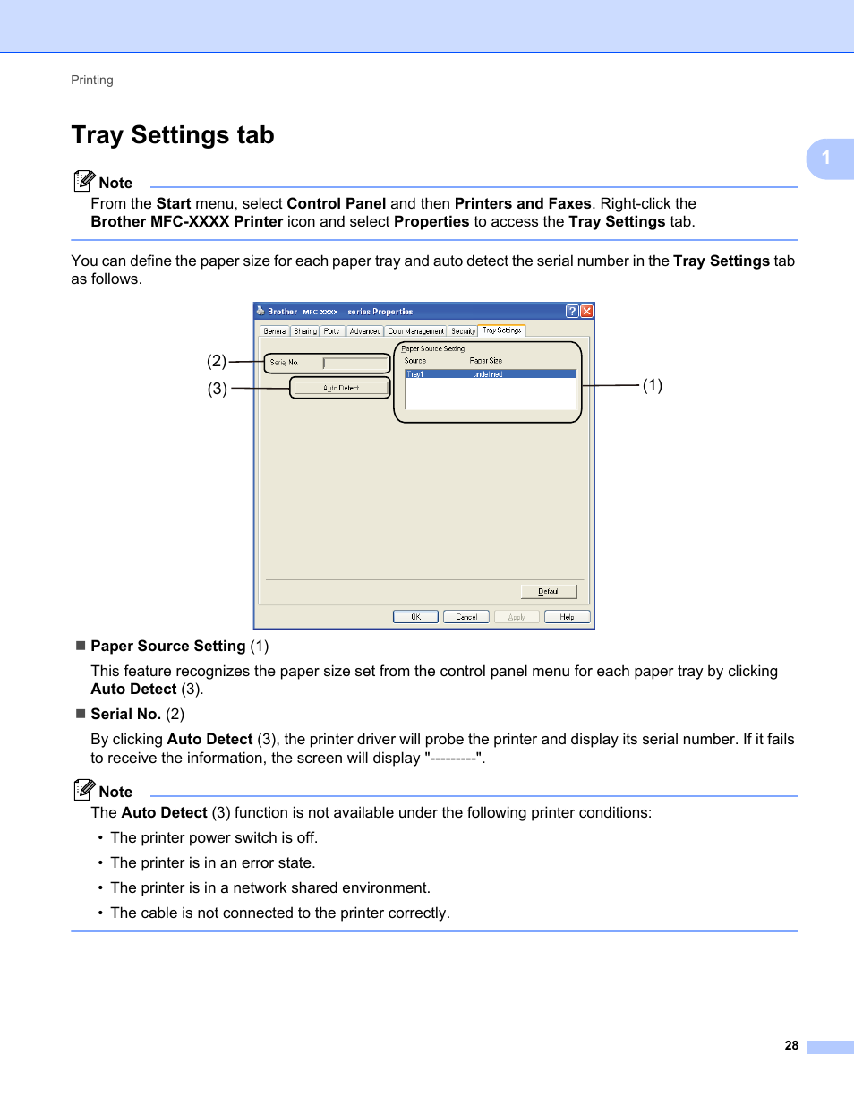 Tray settings tab | Brother MFC-9325CW User Manual | Page 36 / 221