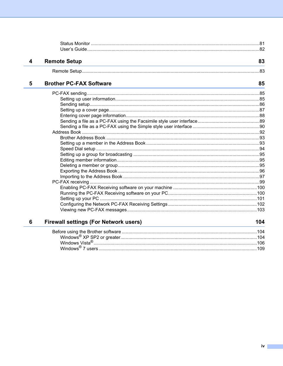 Brother MFC-9325CW User Manual | Page 5 / 221