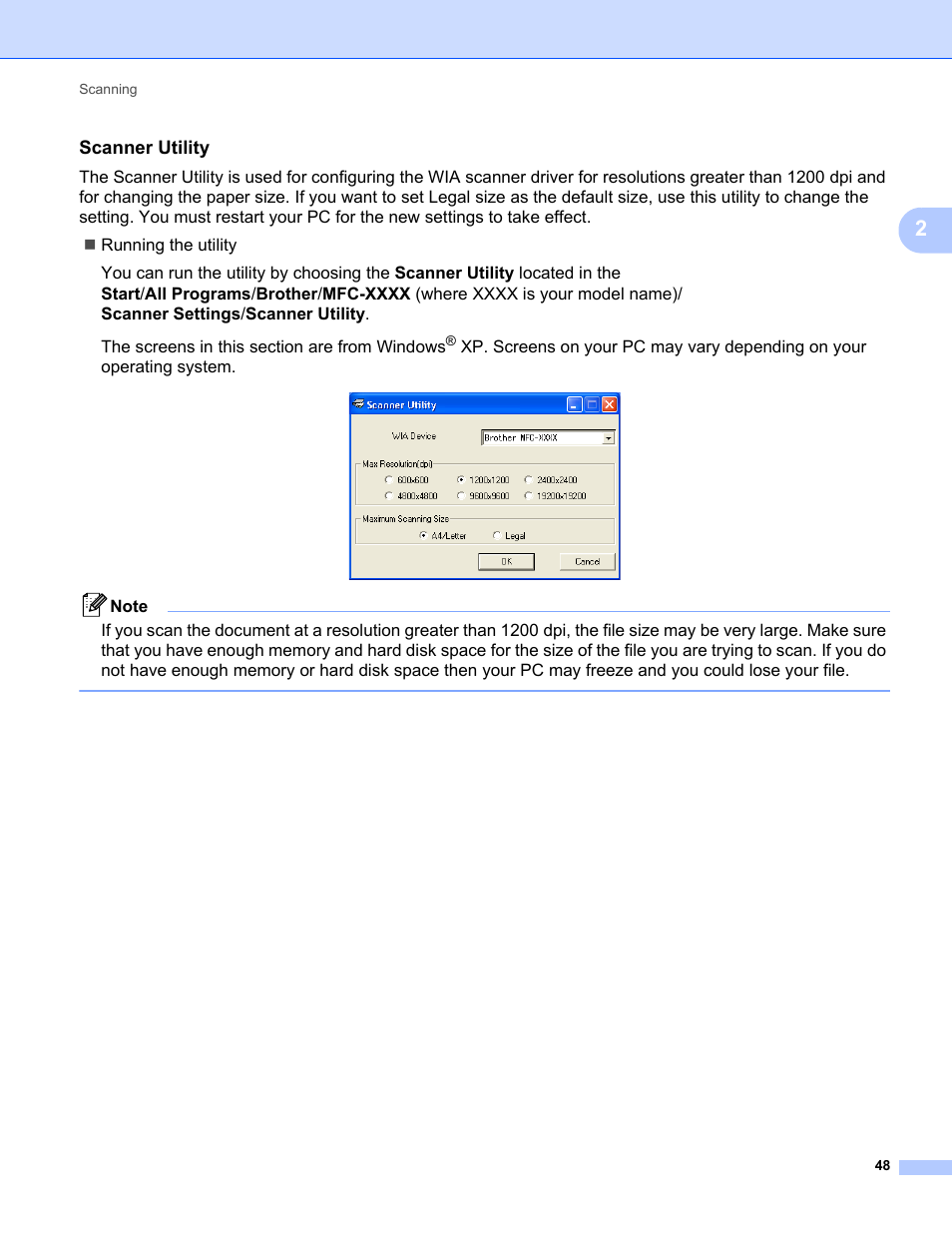 Scanner utility | Brother MFC-9325CW User Manual | Page 56 / 221