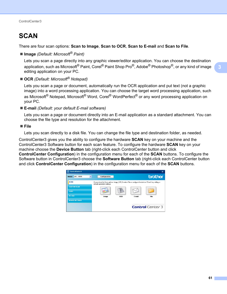 Scan | Brother MFC-9325CW User Manual | Page 69 / 221