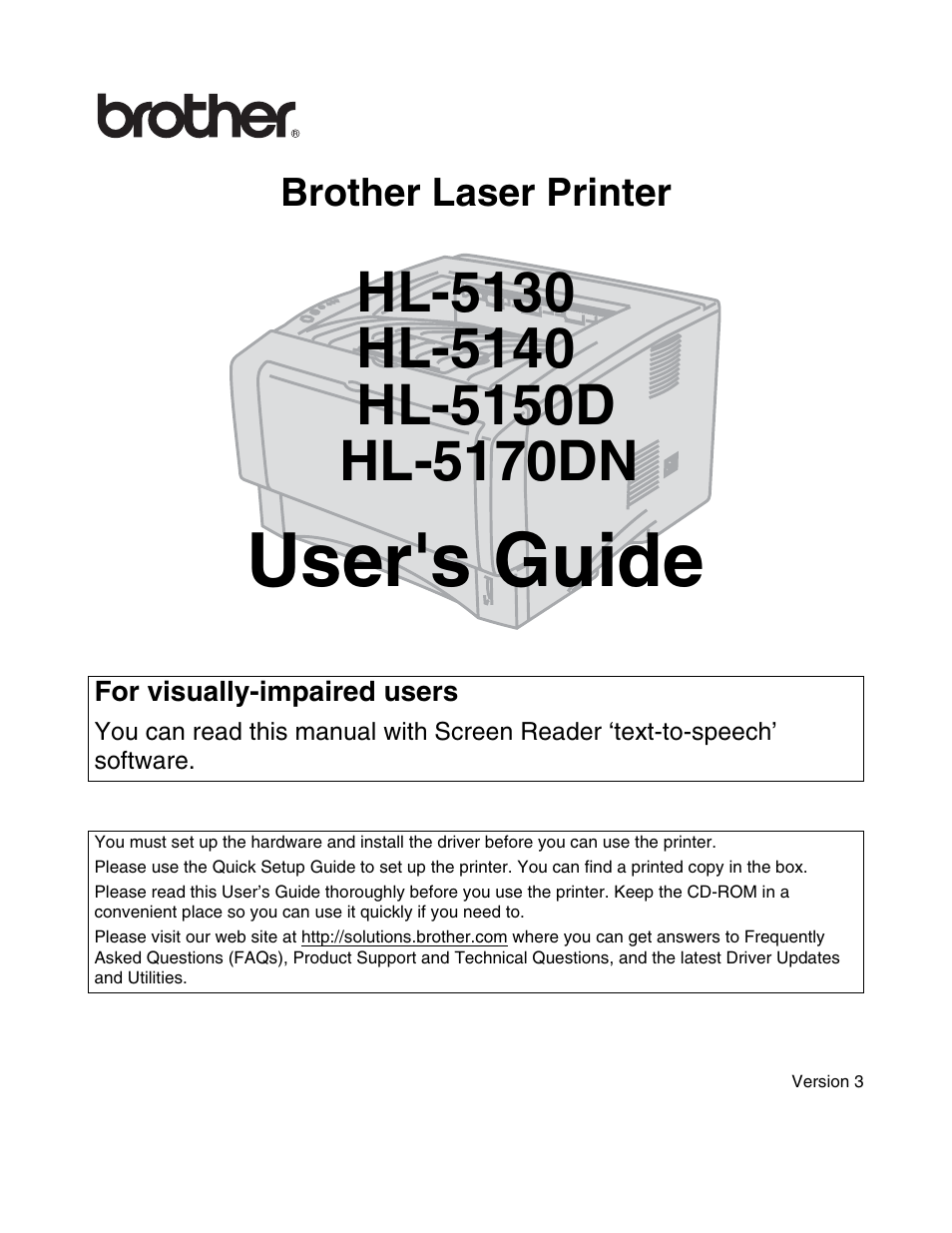 Brother HL-5150D User Manual | 143 pages