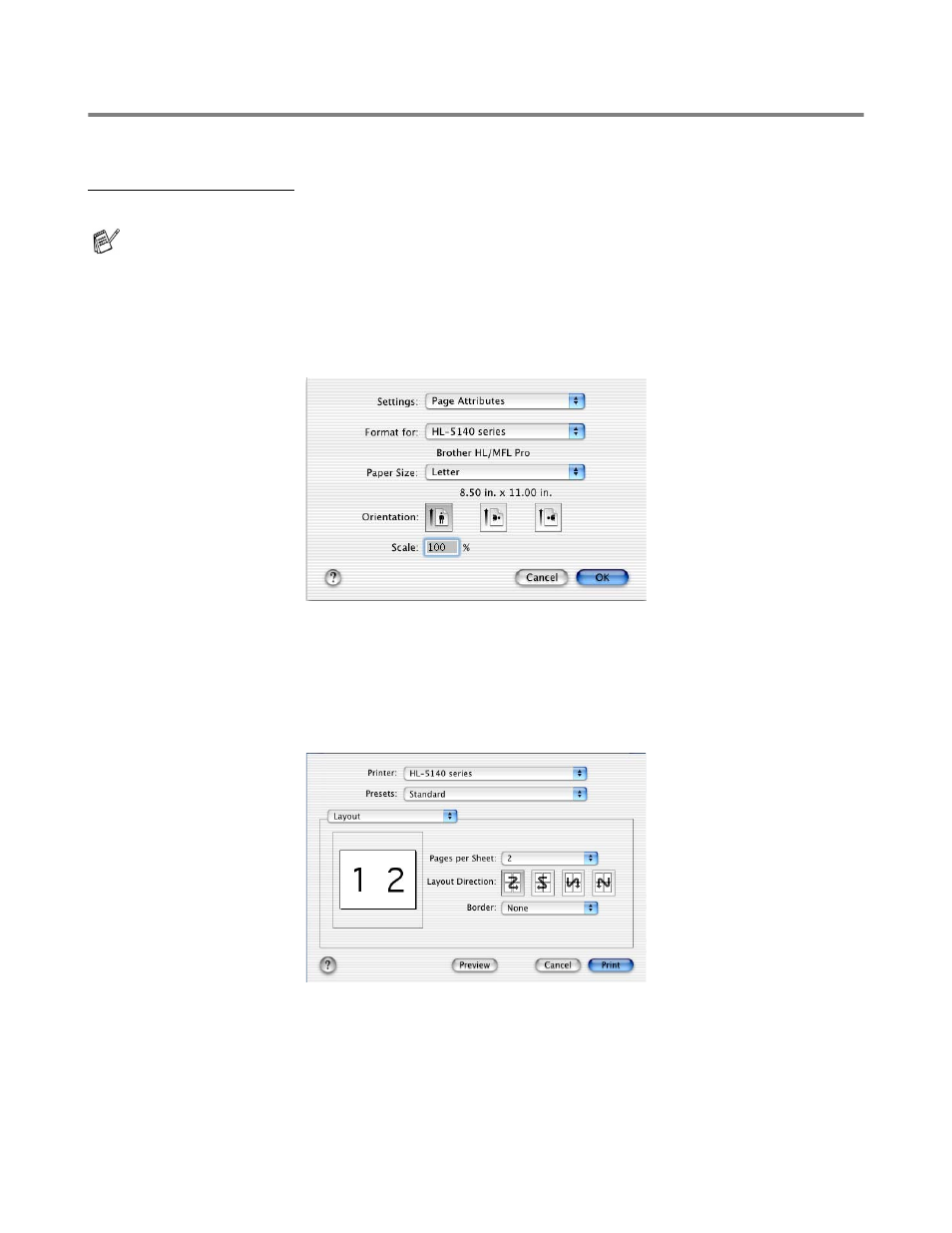 For macintosh | Brother HL-5150D User Manual | Page 72 / 143