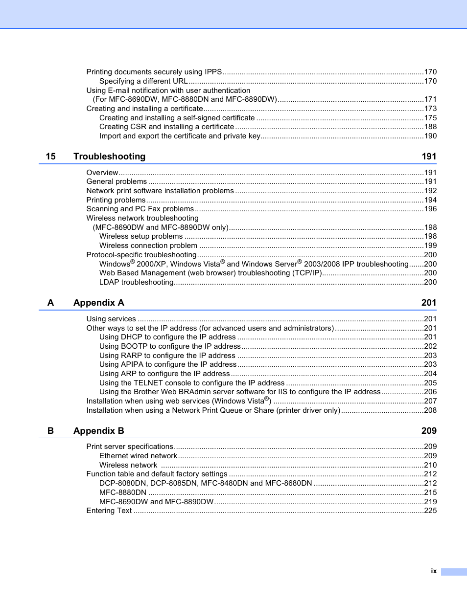 Brother MFC 8480DN User Manual | Page 10 / 249