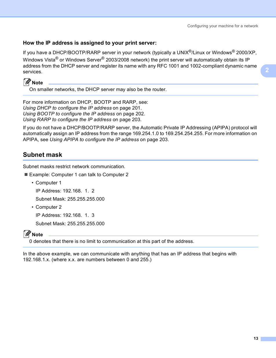 Subnet mask | Brother MFC 8480DN User Manual | Page 24 / 249