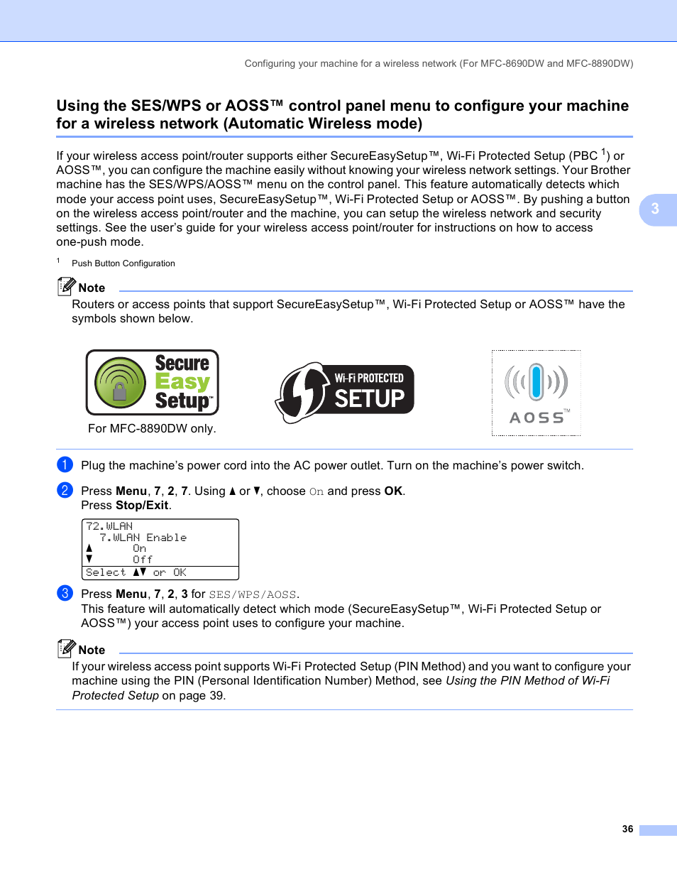 Network (automatic wireless mode) | Brother MFC 8480DN User Manual | Page 47 / 249