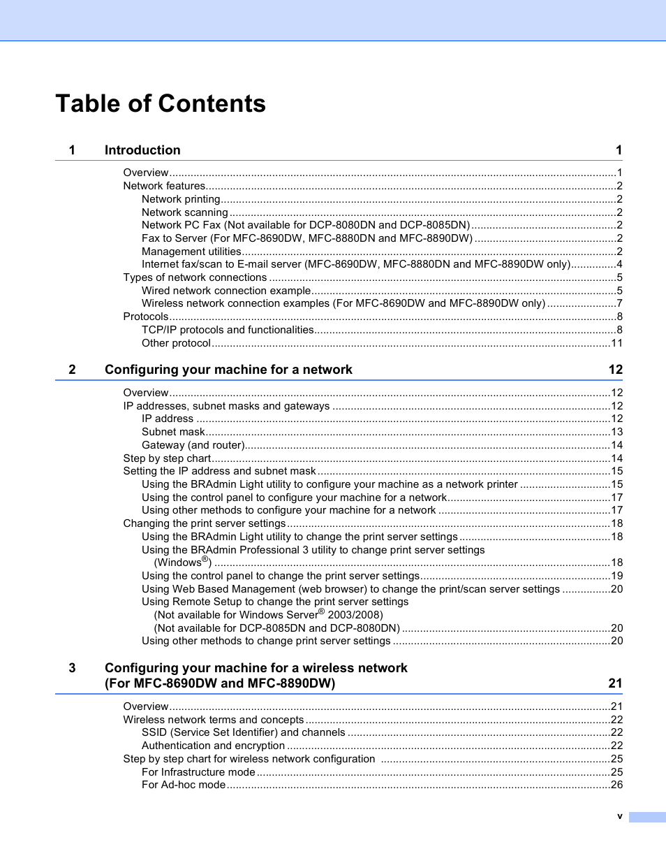 Brother MFC 8480DN User Manual | Page 6 / 249