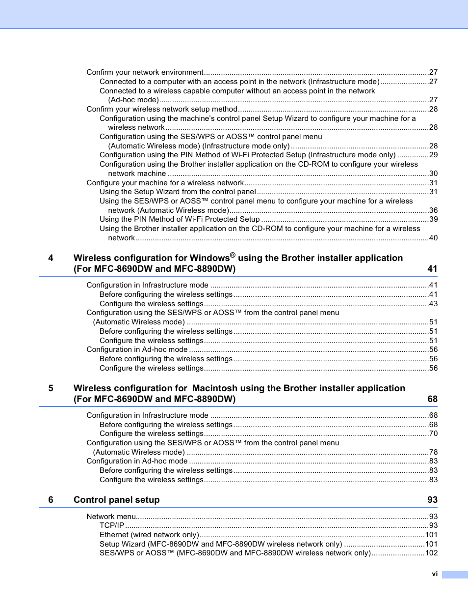 Brother MFC 8480DN User Manual | Page 7 / 249