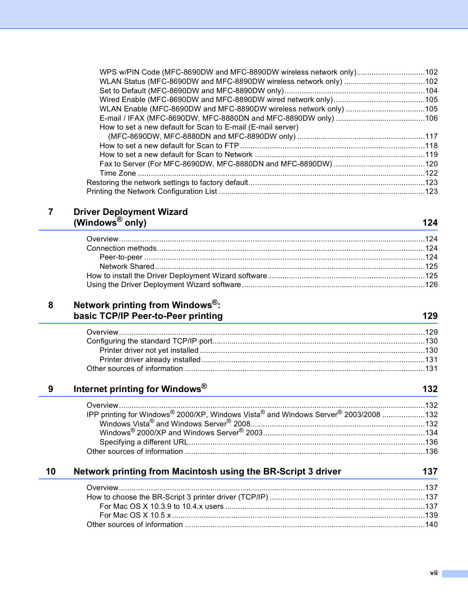 Brother MFC 8480DN User Manual | Page 8 / 249