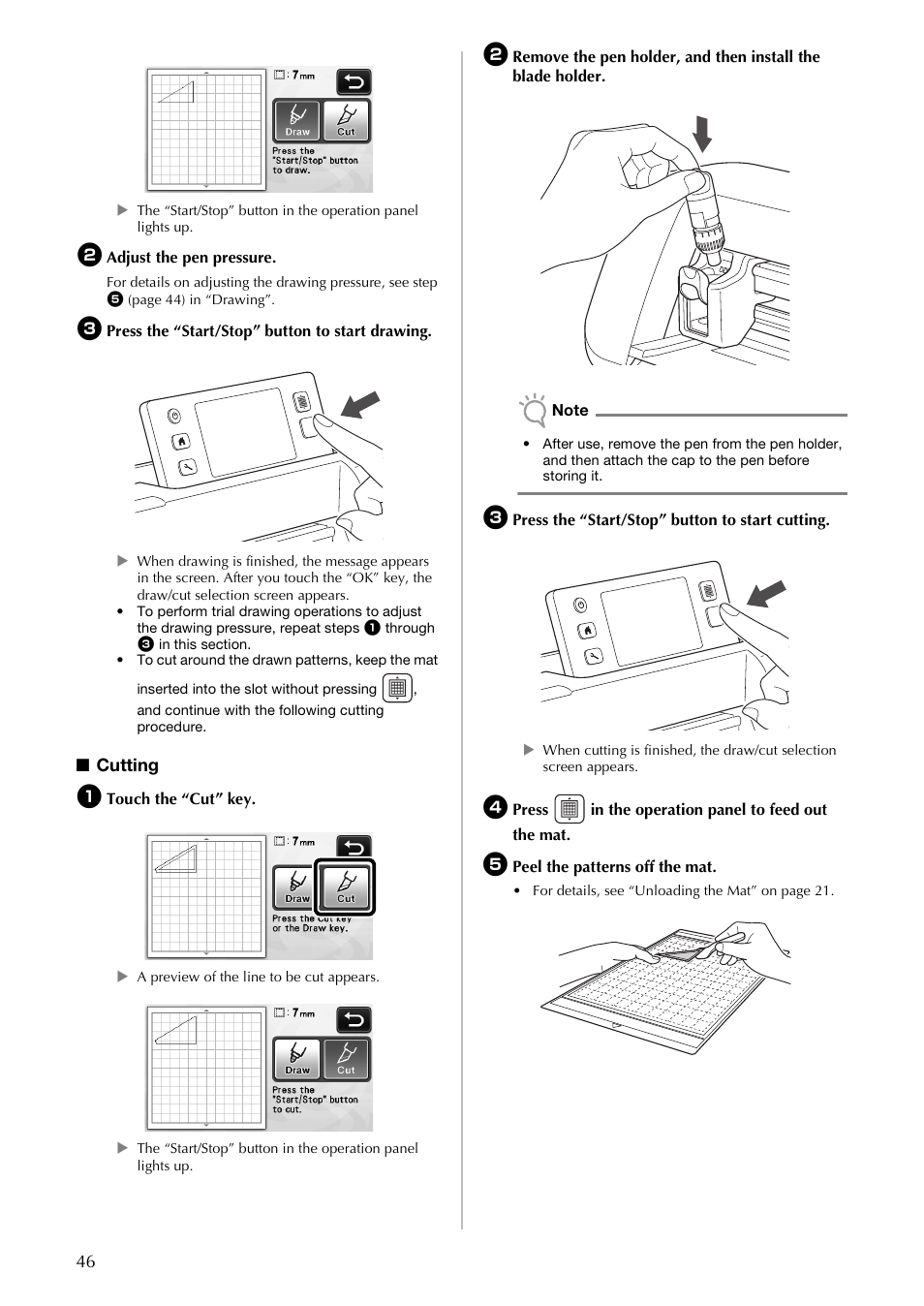 Cutting | Brother CM100DM User Manual | Page 48 / 72
